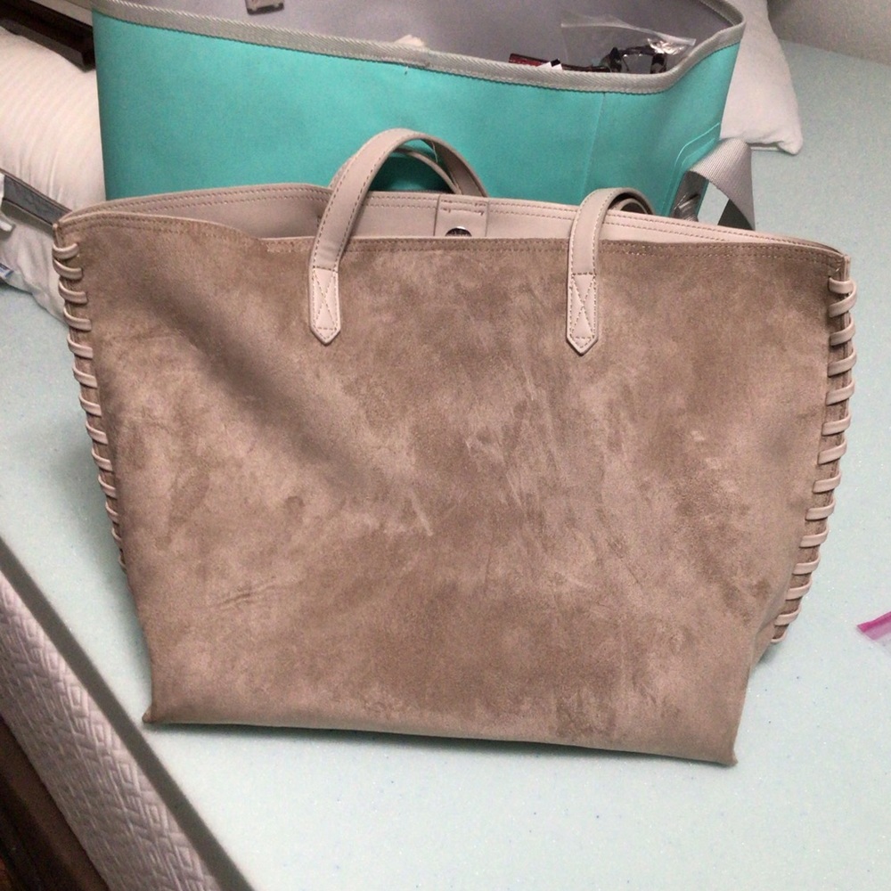 Grey suede purse